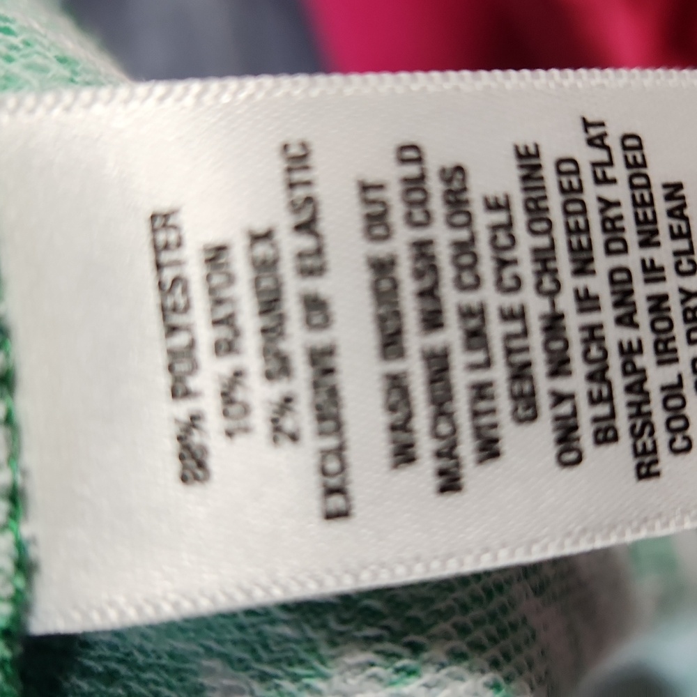 Crown & Ivy™ Women's Smocked Sleeve Green and White T-Shirt Dress - Sma… - Picture 9 of 9